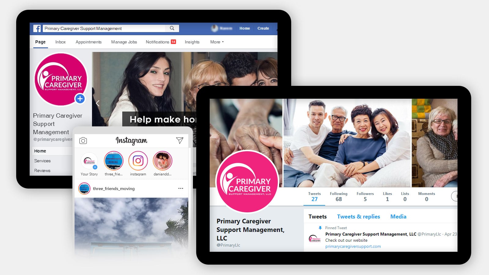 Primary CareGiver Support LLC - Social Media Management