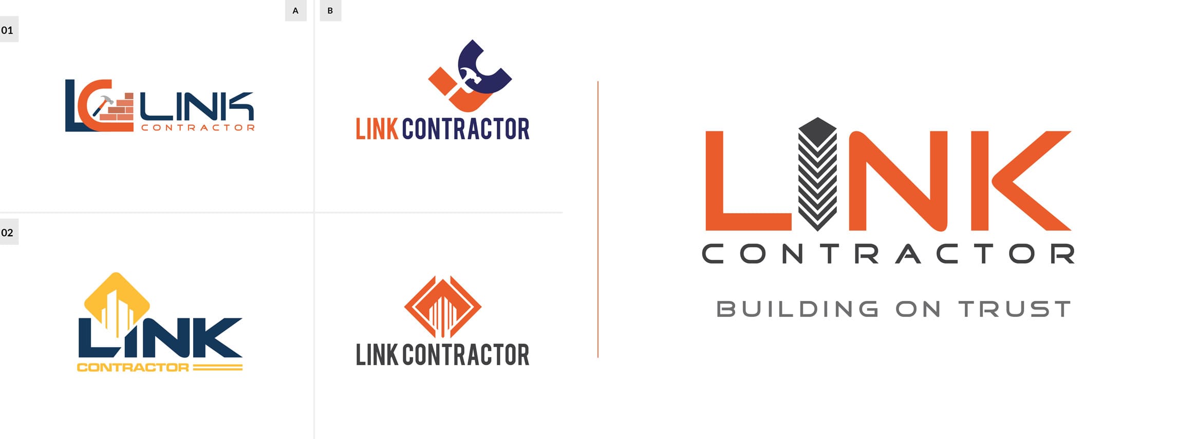 Link Contractor Logo Design Options
