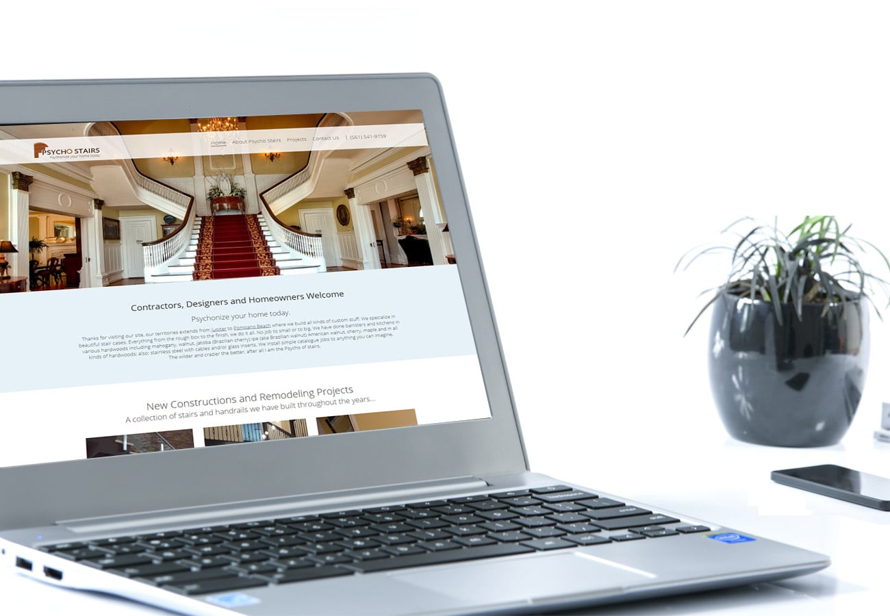 Psycho Stairs Web Design Laptop View
