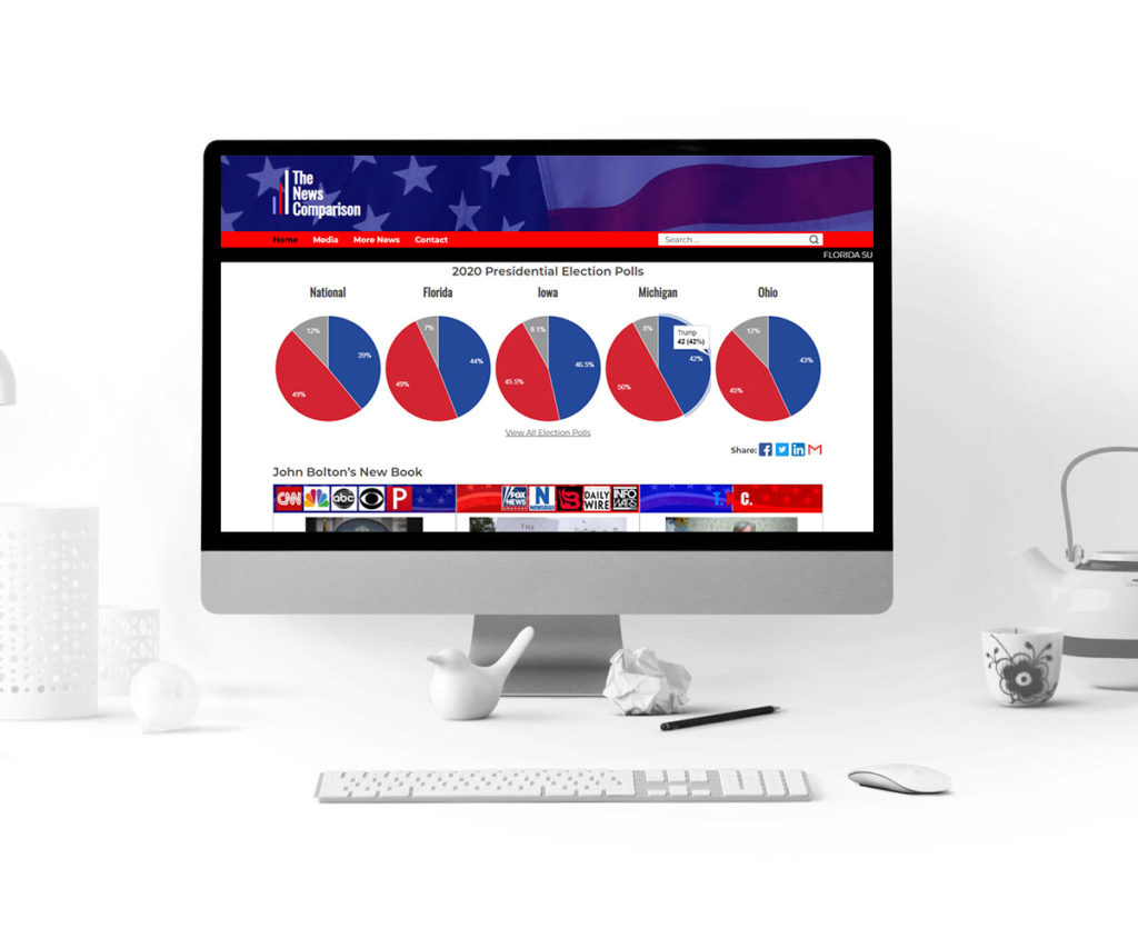 The News Comparison Website Design - Homepage